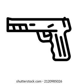 pistol gun line icon vector. pistol gun sign. isolated contour symbol black illustration