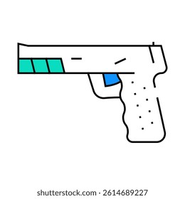 pistol gun line icon vector. pistol gun sign. isolated symbol illustration