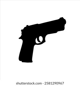 Pistol Gun silhouette vector icon sign symbol illustration design.