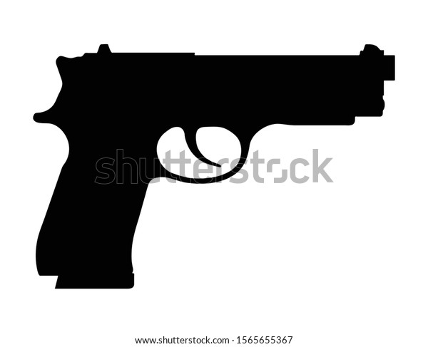 ピストルまたは銃 小さな銃器 警察または軍の拳銃 ベクターイラスト のベクター画像素材 ロイヤリティフリー