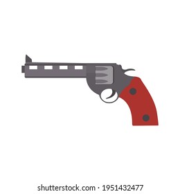 Ilustración vectorial de arma de pistol arma pistola negra. Icono de disparo de pistola de guerra. Símbolo de silueta de munición de arma de fuego del ejército militar en peligro aislado. Dibujo de calibre de elementos de la mano del brazo de la policía