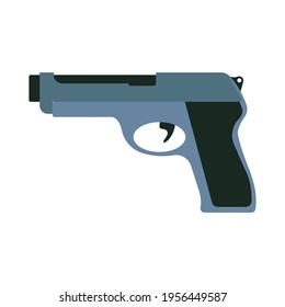 Pistolenwaffe, Vektorgrafik, schwarze Kriminalität Handgewehr. Ikone der Kriegspriolen-Trigger-Symbol Symbol für die Silhouette der Feuerwaffenwaffenmunition mit isolierter Gefahr Zeichnung des Handwerkes der Polizeiwaffe