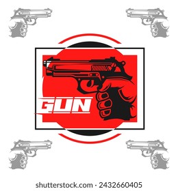 pistola con vector de diseño de mano