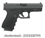 Pistol handgun isolated on white background. Graphic vector 
