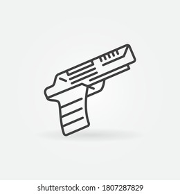 Pistol or Handgun vector concept icon or sign in outline style