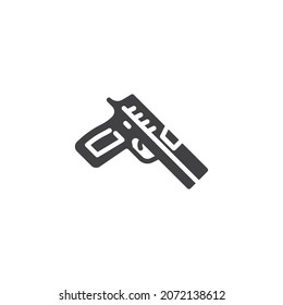 Pistole, Handgun-Vektorsymbol. volles Flachzeichen für mobiles Konzept und Webdesign. Pistolen-Pistole-Glyph-Symbol. Symbol, Logo-Abbildung. Vektorgrafik