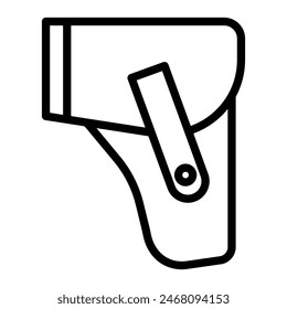 Pistol Holster Vector Line Icon Design