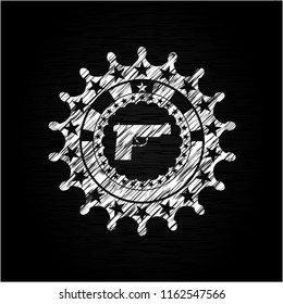 pistol icon with chalkboard texture