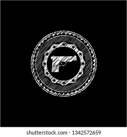 pistol icon with chalkboard texture