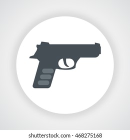 pistol icon circle vector on  white background