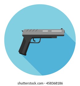 Pistol icon. Flat style. Vector design