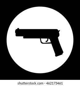 Pistol icon. Flat style. Vector design