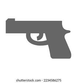Pistolensymbol, flacher Vektorgrafik einzeln auf weißem Hintergrund