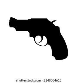 Pistol Icon. Handgun Icon Isolated. Black Gun Sign. Vector Illustration. Gun Icon