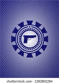 pistol icon with jean texture