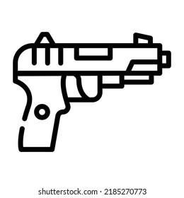 Un icono de pistola en diseño de línea 