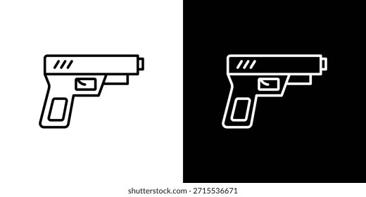 Ícone de pistola em design de linha. Ícones de traçado editáveis.