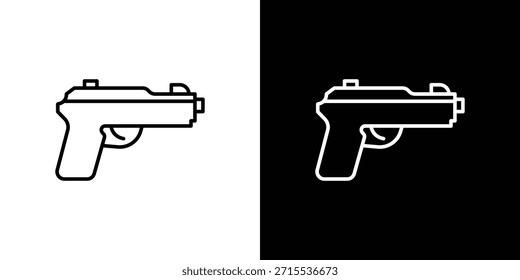 Ícone de pistola em design de linha. Ícones de traçado editáveis.