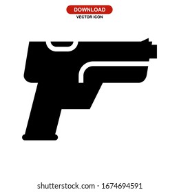 Pistolensymbol oder Logo einzeln auf Zeichen Vektorillustration Illustration - hochwertige Vektorsymbole in schwarzem Stil
