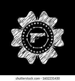 pistol icon on chalkboard, vector illustration, pretty design