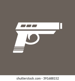 Pistol Icon on Dark Gray Color. Eps-10. 