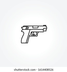 pistol icon on white background
