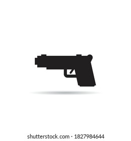 icono de pistola en fondo blanco