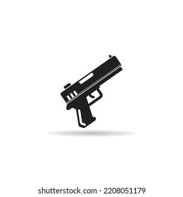 icono de pistola en fondo blanco