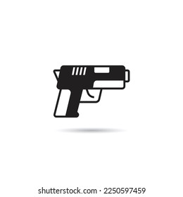 icono de pistola en fondo blanco