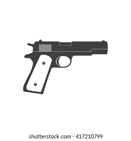 pistol icon on white background