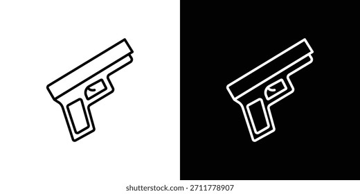 Pistol icon outline. Vector isolated pictogram for web