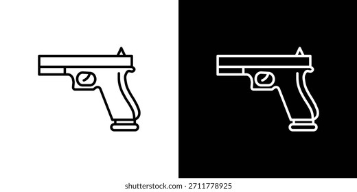 Contorno do ícone da pistola. Pictograma isolado de vetor para web