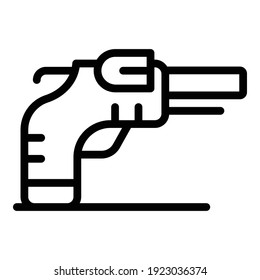 Icono de Pistol. Icono de vector de pistolas de contorno para diseño web aislado en fondo blanco
