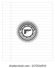 icono de pistola con pinzas de lápiz. Ilustración vectorial. Detallado. 