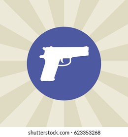 pistol icon. sign design. background