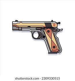 Un icono de pistola de estilo simple aislado en fondo blanco. Ilustración del vector