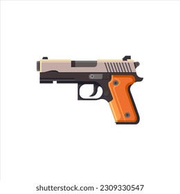 A pistol icon in simple style isolated on white background. Vector illustration