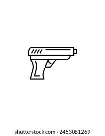 Icono de pistola, Vector de la mejor línea.
