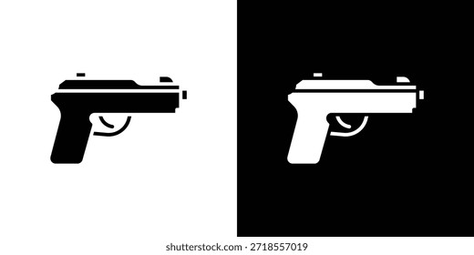 Ilustração de vetor de ícone de pistola - ícones de vetor de estilo preto de alta qualidade
