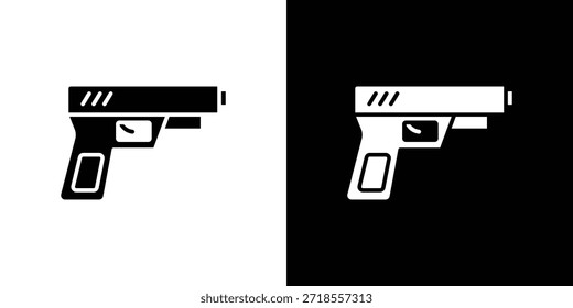 Ilustração de vetor de ícone de pistola - ícones de vetor de estilo preto de alta qualidade
