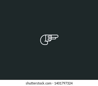 Pistol icon vector. pistol sign on white background. Vector Illustration.