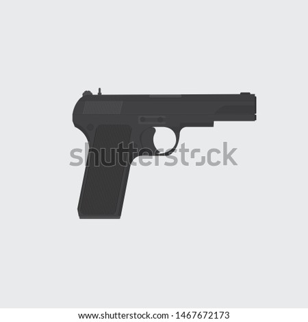 Pistol icon vector. Pistol sign on grey background. Pistol icon for web and app. Handgun icon. Gun vector. Vector illustration. Eps10