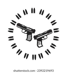 pistol icon vector silhouette, EPS 10