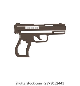 pistol icon vector silhouette, hand gun, EPS 10