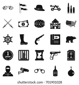 Pistol icons set. Simple set of 25 pistol vector icons for web isolated on white background