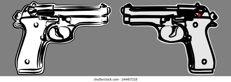 pistol, illustration
