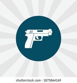 icono de vector aislado de pistol. elemento de diseño de arma de fuego