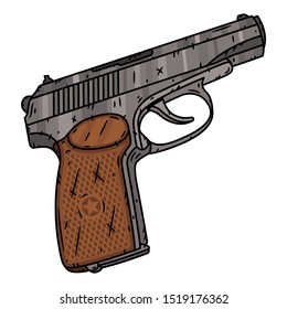 Pistol isolated of white background