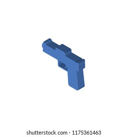 Pistol isometric left top view 3D icon
