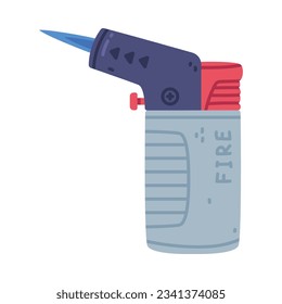 Pistol Lighter as Portable Device for Igniting Cigarette and Generating Flame Vector Illustration